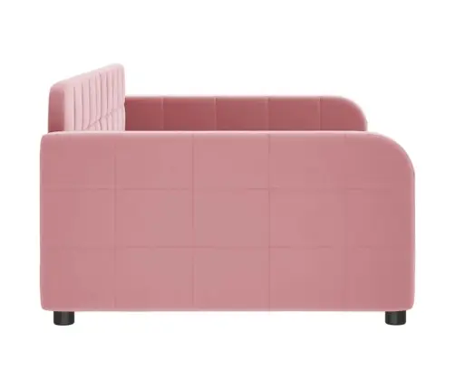 Dīvāngulta, Rozā, 90X200 Cm, Samts Vidaxl