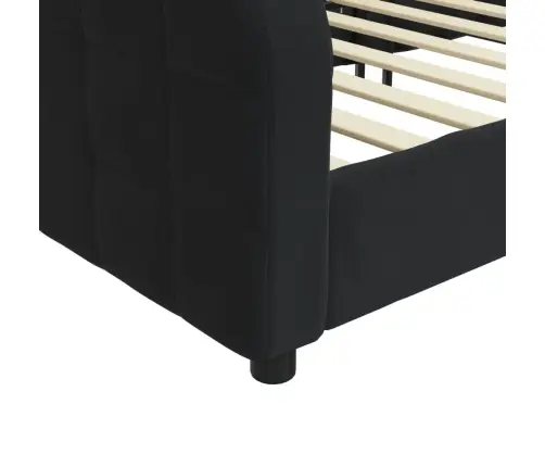 Dīvāngulta, Melna, 90X200 Cm, Samts Vidaxl