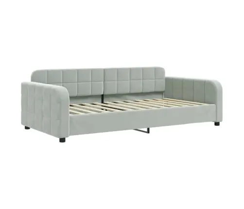 Päevavoodi, Helehall, 100 X 200 cm Samet