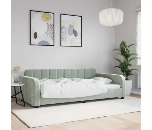 Päevavoodi, Helehall, 100 X 200 cm Samet