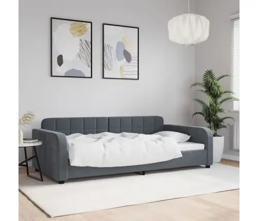 Dīvāngulta, Tumši Pelēka, 100X200 Cm, Samts Vidaxl