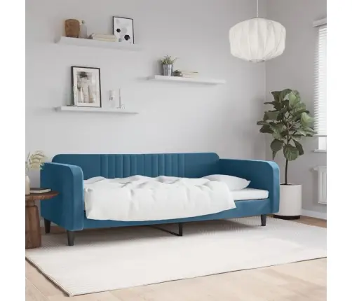 Dīvāngulta, Zila, 90X200 Cm, Samts Vidaxl