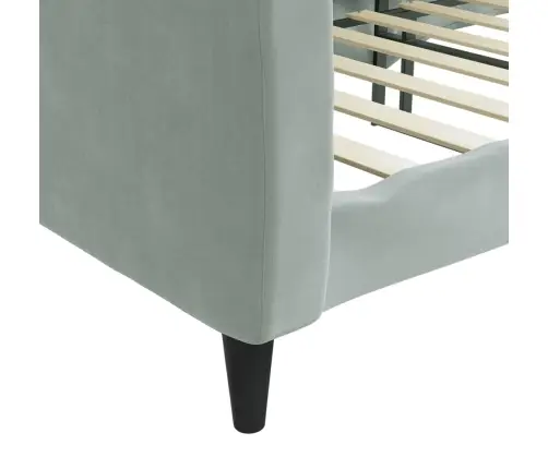 Dīvāngulta, Gaiši Pelēka, 90X200 Cm, Samts Vidaxl