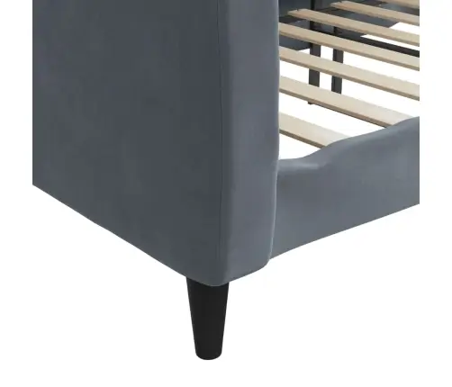 Lova, Tamsiai Pilkos Spalvos, 90X200cm Aksomas