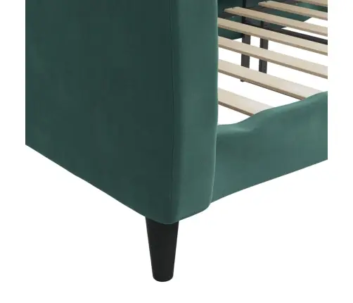 Dīvāngulta, Tumši Zaļa, 90X200 Cm, Samts Vidaxl