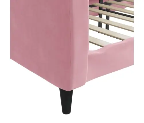 Dīvāngulta, Rozā, 90X200 Cm, Samts Vidaxl