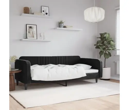 Dīvāngulta, Melna, 90X200 Cm, Samts Vidaxl
