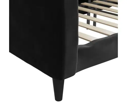 Päevavoodi, Must, 90 X 190 cm Samet