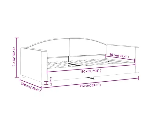 Dīvāngulta, Melna, 90X190 Cm, Audums Vidaxl