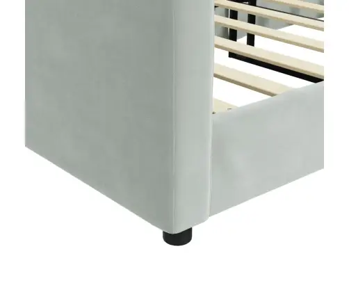 Sofa, Šviesiai Pilkos Spalvos, 90X200cm Aksomas