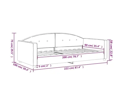 Sofa, Šviesiai Pilkos Spalvos, 90X200cm Aksomas