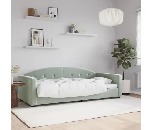 Sofa, Šviesiai Pilkos Spalvos, 90X200cm Aksomas