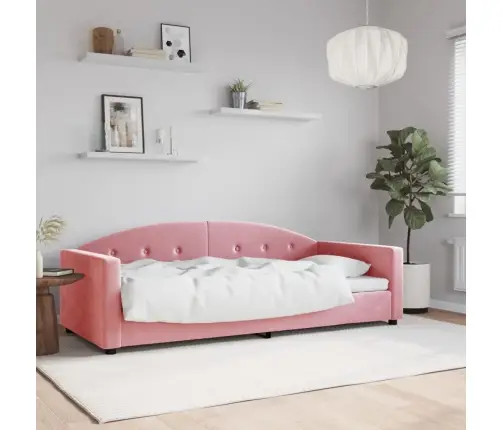 Dīvāngulta, Rozā, 90X200 Cm, Samts Vidaxl