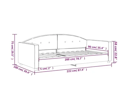 Sofa, Juodos Spalvos, 90X200cm Aksomas