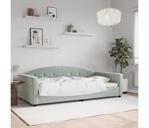 Päevavoodi, Helehall, 100 X 200 cm Samet