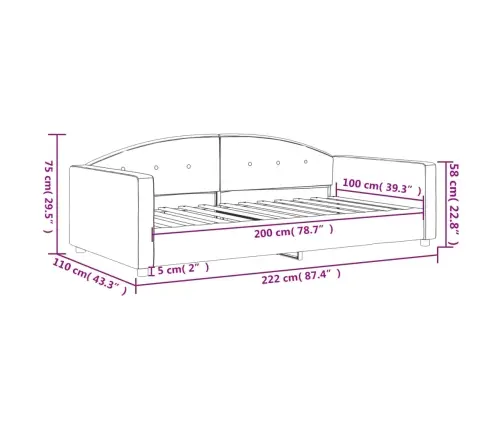 Sofa, Tamsiai Žalios Spalvos, 100X200cm Aksomas
