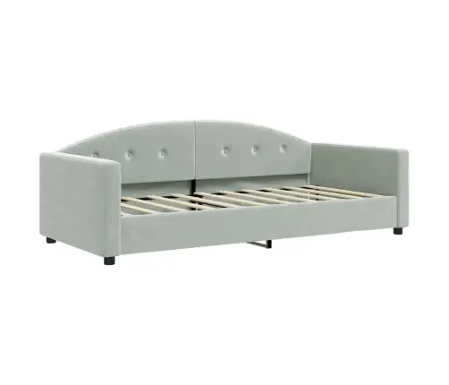 Päevavoodi, Helehall, 90 X 190 cm Samet