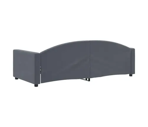 Päevavoodi Ilma Madratsita, Tumehall, 90X190 cm Samet