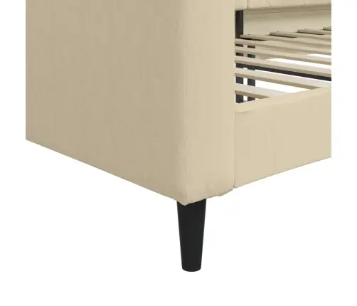 Päevavoodi, Kreemjas, 90 X 200 cm Kangas