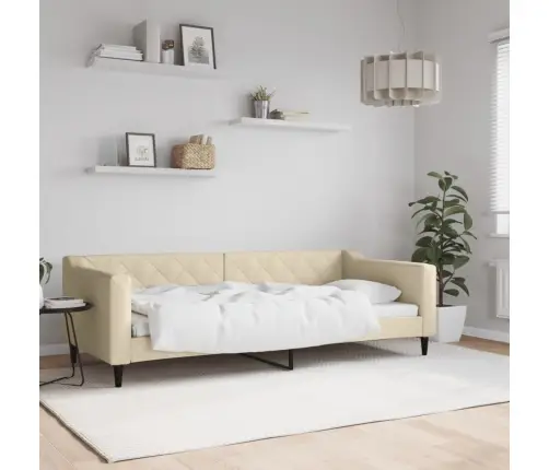 Päevavoodi, Kreemjas, 90 X 200 cm Kangas