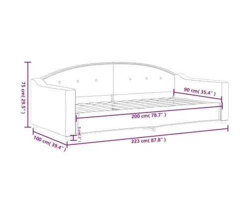 Sofa, Juodos Spalvos, 90X200cm Audinys