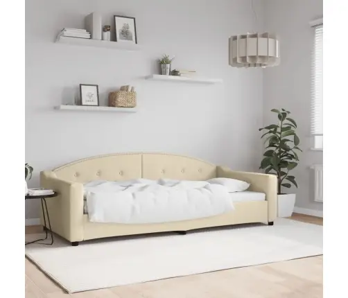 Päevavoodi, Kreemjas, 90 X 200 cm Kangas