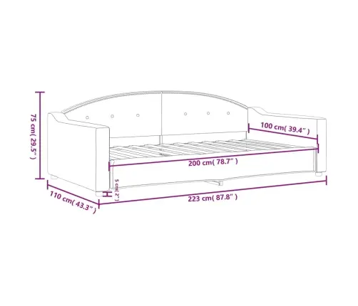 Sofa, Šviesiai Pilkos Spalvos, 100X200cm Audinys