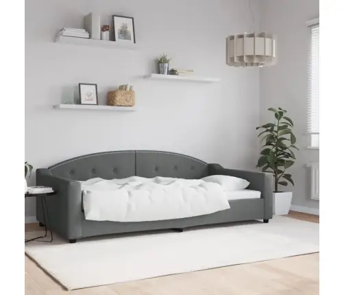 Dīvāngulta, Tumši Pelēka, 100X200 Cm, Audums Vidaxl