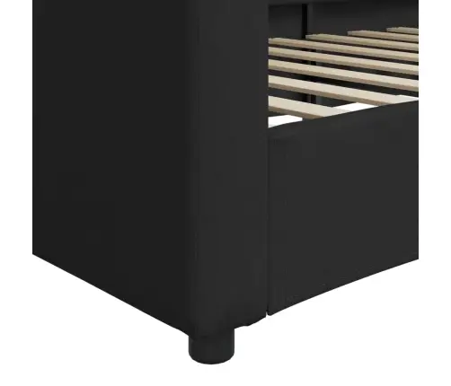 Dīvāngulta, Melna, 100X200 Cm, Audums Vidaxl