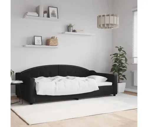 Dīvāngulta, Melna, 100X200 Cm, Audums Vidaxl