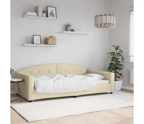 Dīvāngulta, Bēša, 100X200 Cm, Audums Vidaxl