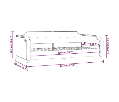 Sofa, Juodos Spalvos, 80X200cm Audinys