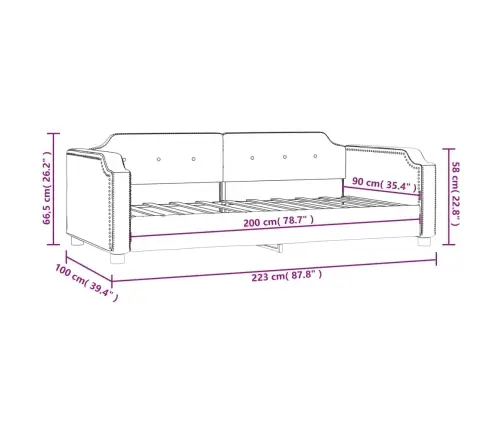 Dīvāngulta, Gaiši Pelēka, 90X200 Cm, Audums Vidaxl
