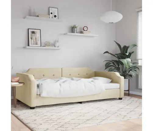 Dienas Gulta, Bēša, 90X200 Cm, Audums Vidaxl