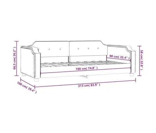 Sofa, Juodos Spalvos, 90X190cm Audinys