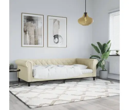 Dienas Gulta, Krēmkrāsas, 90X200 Cm, Mākslīgā Āda Vidaxl