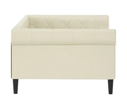 Päevavoodi, Kreemjas, 100 X 200 cm Kunstnahk