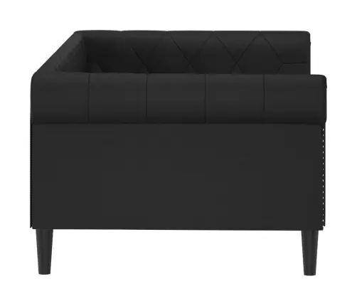 Dienas Gulta, Melns, 90X190 Cm, Mākslīgā Āda Vidaxl