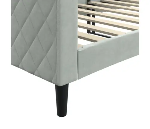 Sofa, Šviesiai Pilkos Spalvos, 80X200cm Aksomas