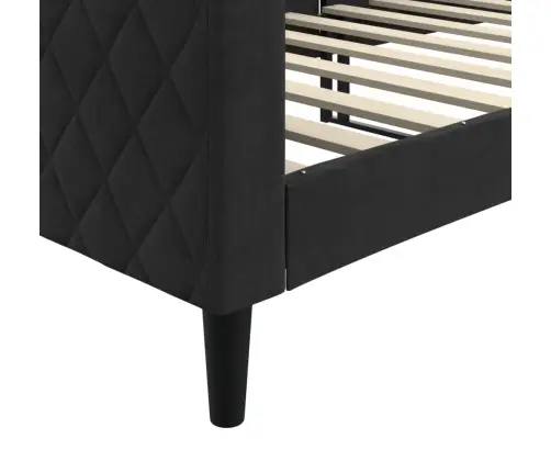 Dīvāngulta, Melna, 80X200 Cm, Samts Vidaxl