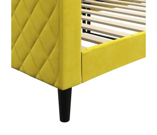Dīvāngulta, Dzeltena, 90X200 Cm, Samts Vidaxl