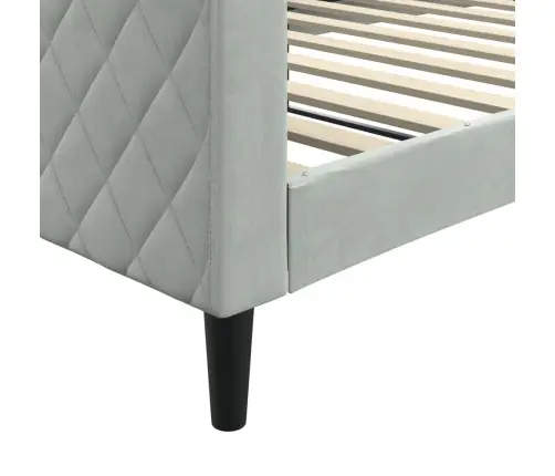 Sofa, Šviesiai Pilkos Spalvos, 100X200cm Aksomas