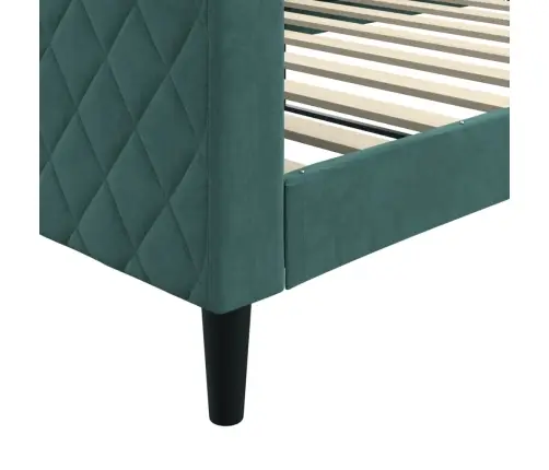 Dīvāngulta, Tumši Zaļa, 100X200 Cm, Samts Vidaxl