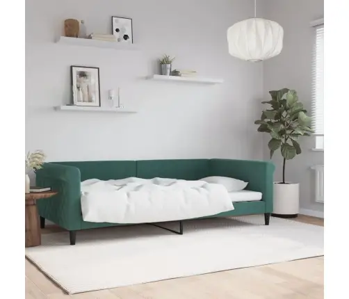 Dīvāngulta, Tumši Zaļa, 100X200 Cm, Samts Vidaxl