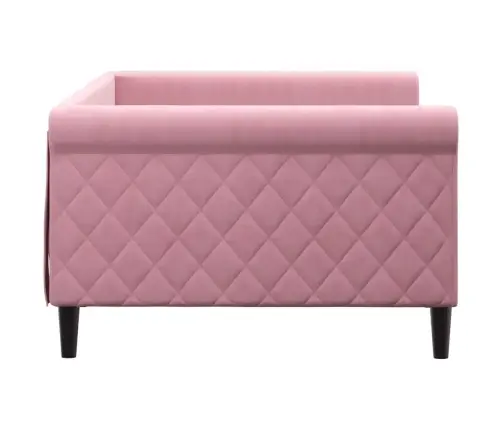 Dīvāngulta, Rozā, 100X200 Cm, Samts Vidaxl