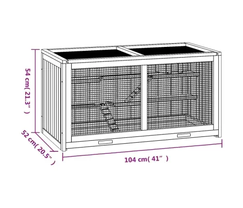 Žiurkėno Narvas, 104X52X54 cm Eglės Masyvas