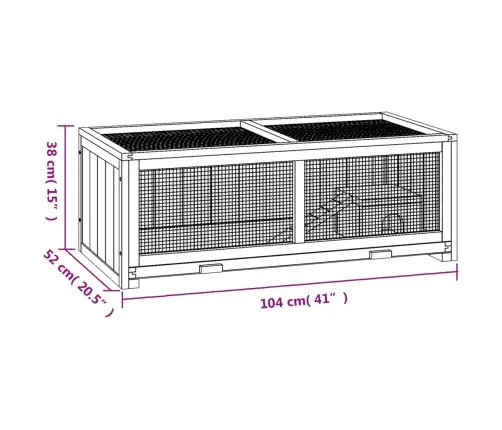 Žiurkėnų Narvas, 104X52X38cm Eglės Medienos Masyvas