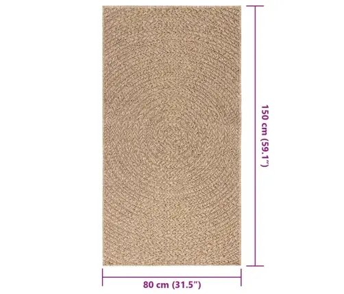 Paklājs Zizur, 80X150Cm Džutas Izskats, Lietojams Telpās Un Ārā Vidaxl