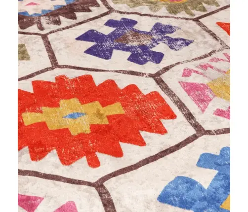 Paklājs, Ø 120 Cm, Daudzkrāsains, Mazgājams, Neslīdošs Vidaxl