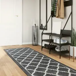 Vaip, Pestav, Must Ja Valge, 80 X 300 cm Libisemiskindel